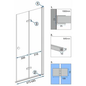 Module de cabine FOLD N2 70 Chrome, Rea