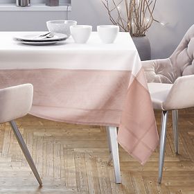 Nappe LILLE couleur rose motif classique lisse 130x160 ameliahome