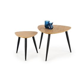 NICEA 2, ensemble de 2 tables en chêne doré/noir