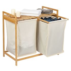 Panier en bambou pour linge ou jouets HANOI 2 compartiments