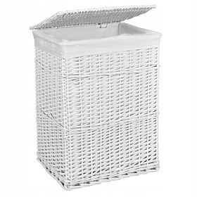 Panier en osier 72L 40x30x60 cm blanc