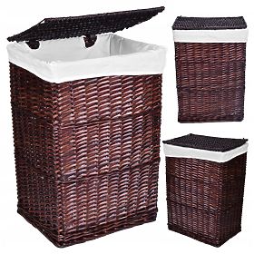 Panier en osier 72L 40x30x60 cm marron