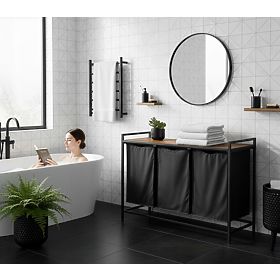 Panier à linge avec étagère 3 compartiments ARTUS