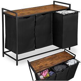 Panier à linge avec étagère 3 compartiments ARTUS