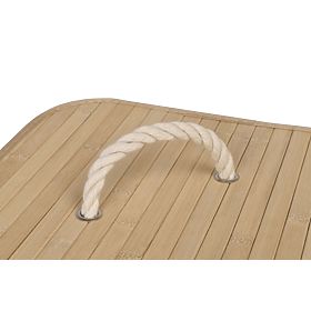 Panier à linge d'angle en bambou avec couvercle naturel 60L