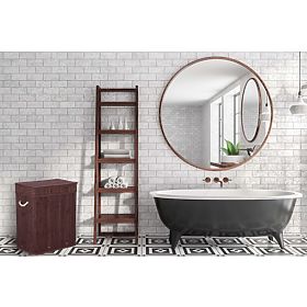 Panier à linge en bambou avec couvercle 100L wenge