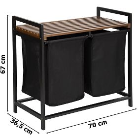 Panier à linge en bambou HANOI BLACK NOIR