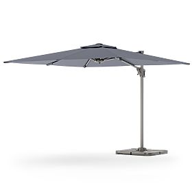 Parasol de jardin sur bras Shade 4x3 m avec housse, pivotant à 360°, gris