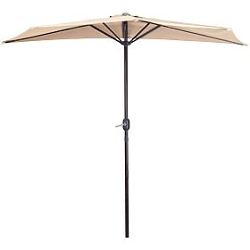 Parasol mural de jardin demi-rond pour terrasse 2,7m beige, MultiGarden