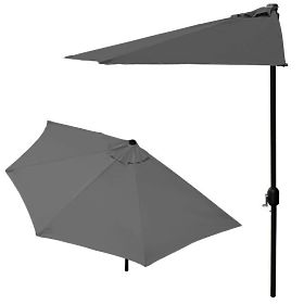 Parasol semi-circulaire pour la terrasse - gris