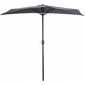 Parasol semi-circulaire pour la terrasse - gris