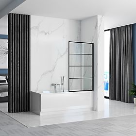 Paroi de baignoire Rea Lagos-1 Fix Stálá 80 Noir Black, Rea