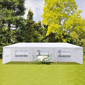 Pavillon de jardin 3x9 m 8 parois blanc MultiGarden
