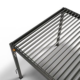 Pergola de jardin autoportante Antilla en aluminium, 4x3 m, bioclimatique, lames mobiles, anthracite