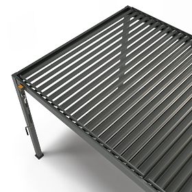 Pergola de jardin autoportante Antilla en aluminium, 6x3 m, bioclimatique, lames mobiles, anthracite