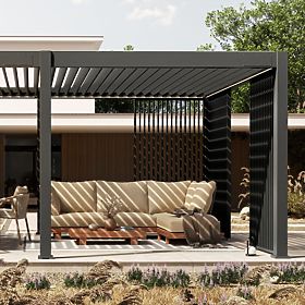 Pergola de jardin autoportante Lumera en aluminium, 4x6 m, bioclimatique, éclairage LED, électrique