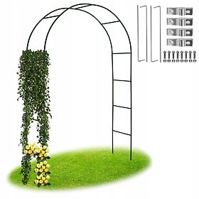 Pergola en métal en arc noir 240 cm