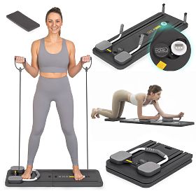 Planche multifonction pliable pour Pilates Reformer avec écran LCD et élastiques ModernHome