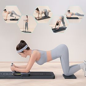 Planche multifonction pliable pour Pilates Reformer avec écran LCD et élastiques ModernHome