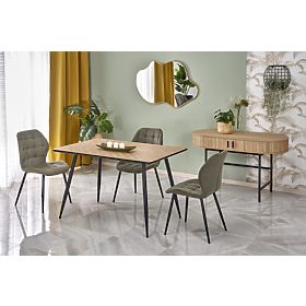 Plateau de table BERTO - naturel, pied - noir (2p=1ks), Halmar