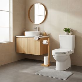 Porte-papier toilette KEFAS en bambou naturel