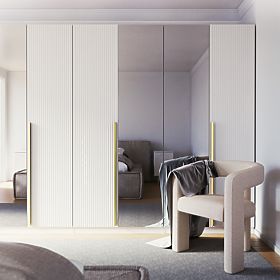 Porte pour armoire Neroli, 45,6 cm, rainures simples, blanc, lectus