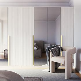 Porte pour armoire Neroli, 45,6 cm, rainures simples, blanc, lectus