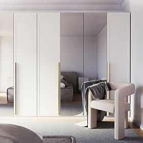 Porte pour armoire Neroli, 45,6 cm, remplissage en arc, blanc, gauche, lectus