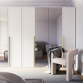 Porte pour armoire Neroli, 45,6 cm, remplissage en arc, blanc, gauche, lectus