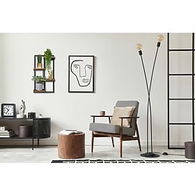 Pot de fleurs suspendu noir Hagart Rustic vieux chêne