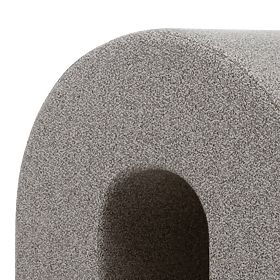 Pouf rembourré Arc, arrondi, brun clair