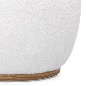Pouf rembourré Stone, blanc, forme arrondie