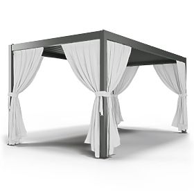 Rideau de 475 cm pour le côté de la pergola de 5 m, blanc