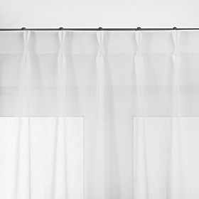 Rideau KRESZ couleur blanche style classique flex flex 5,5 cm avec double pli voile froissé 140x270