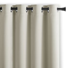 Rideau RESTILO BLACKOUT couleur crème, style classique, œillets argentés, matériau bl