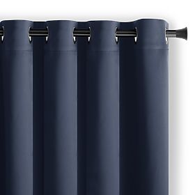 Rideau RESTILO BLACKOUT couleur indigo, style classique, œillets argentés, matériau bla