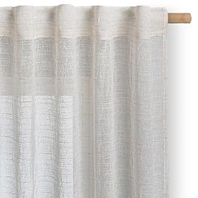 Rideau RESTILO DRIMAR couleur beige style moderne bande matériau lin, microfibre 140x270