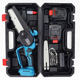 Scie à chaîne sans fil mini scie à main moteur sans balais 21V + mallette