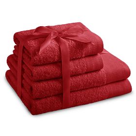 Serviette AMARI - AMELIAHOME couleur rouge style classique 2*70x140+2*50x100 AmeliaHome
