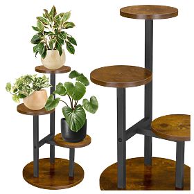 Support de fleurs en métal loft MIGUEL RUSTIC chêne antique, Halmar