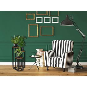 Support de fleurs noir Munir Rustic chêne vieilli