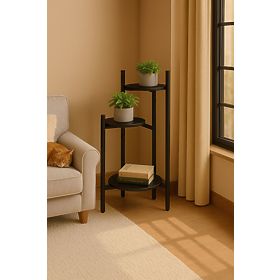 Support de fleurs, support de fleurs, décoration, 3 niveaux, noir, ModernHome