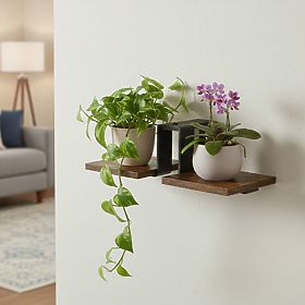 Support de plantes loft noir FERNANDO RUSTIC vieux chêne