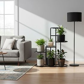 Support pour plantes, 5 niveaux, noir, ModernHome