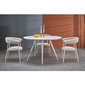 Table ARAMIS, plateau - terrazzo, pieds - blanc (2p=1pc)