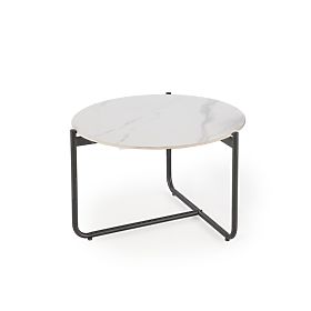 Table basse ACUNA avec plateau décor marbre blanc, Halmar