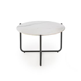 Table basse ACUNA avec plateau décor marbre blanc, Halmar