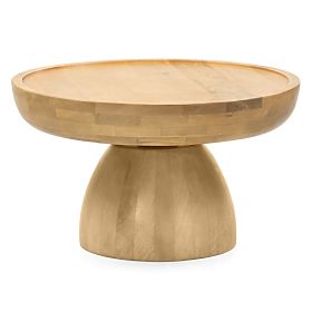 Table basse Arvika 70 cm, ronde, bois de manguier, formes arrondies