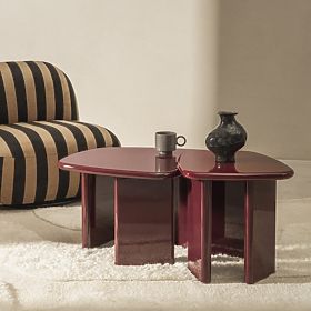 Table basse Barmi, bordeaux/cerise, brillant