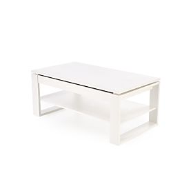 Table basse BETTY avec plateau coulissant blanc (2p=1ks)